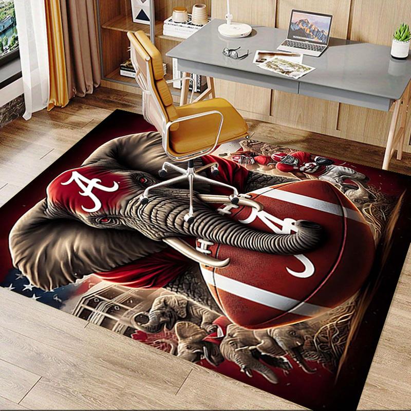 1PC Alabama Crimson Tide Non-Slip Floor Carpet Compatible for Office&Living Room&Bedroom&Dining room - Flat- Soft & Pattern, Vibrant Colors-W235