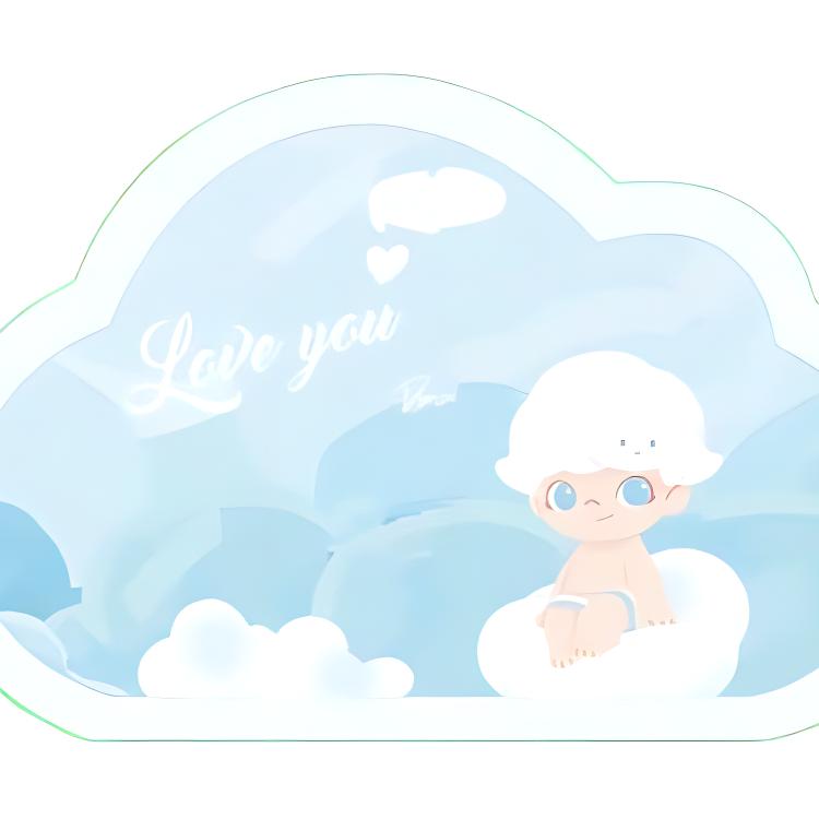 New POP MART DIMOO Cloud Photo Frame Blue Trend Based Products PPMT-2402-0013