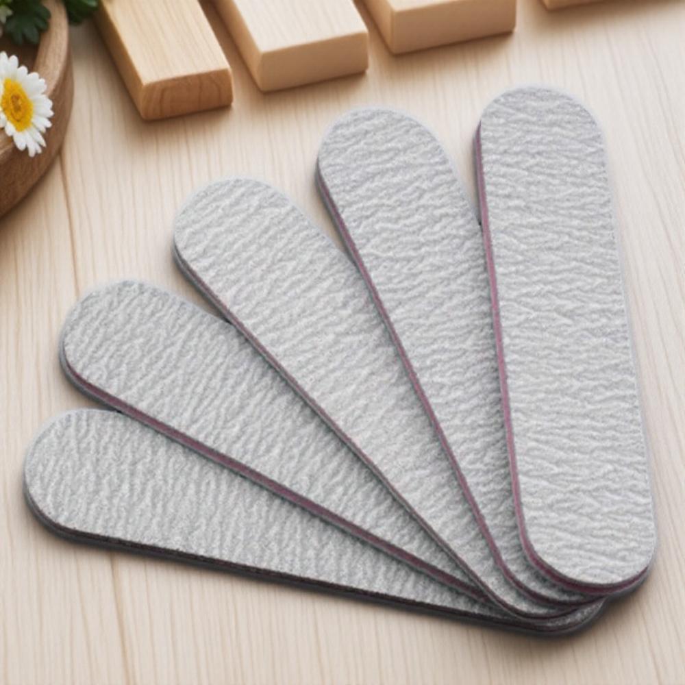 

5PCS Manicure Tools Purple Core Gray Sanding File Half Moon Prong Straight Wide Nail Files