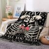 1PC Skeletal Love Blanket, Throw For Sofa, Bed, Travel, Camping, Livingroom,