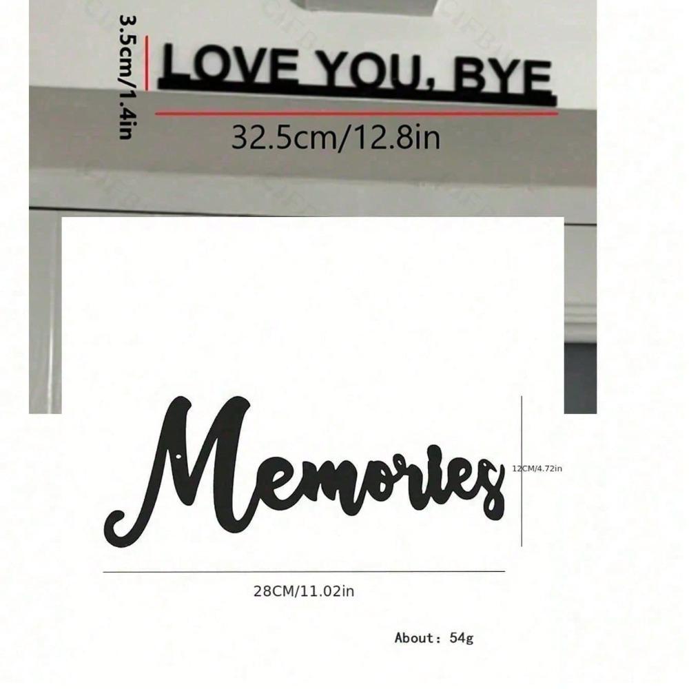 1PC Geometric Metal "LOVE YOU BYE" Sign, Living Room Wall Art, Unique Indoor Home Decor, Valentine Gift