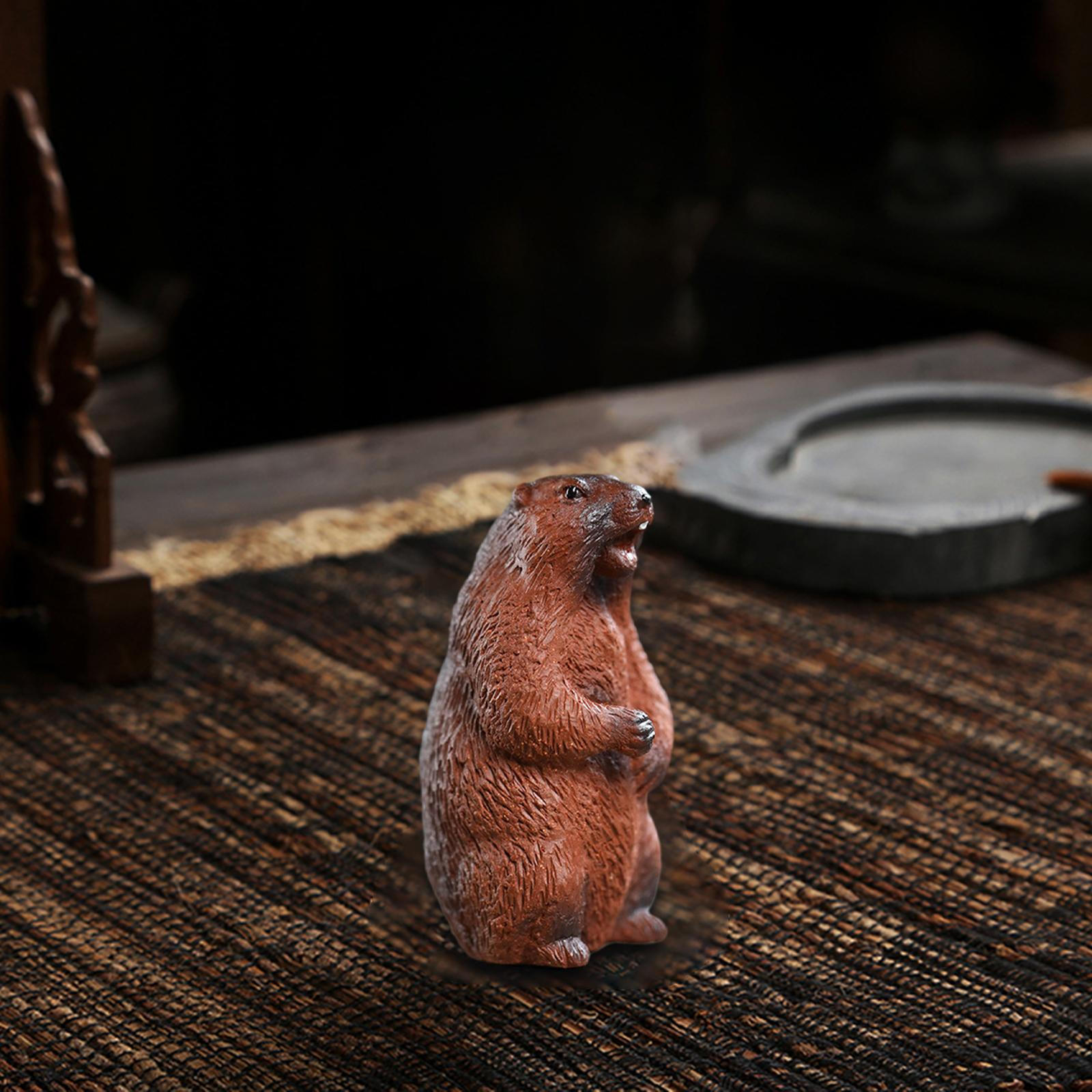 

Small Prairie Dog Tea Pet Statue Miniature Figurine Lovely Collectible Mini