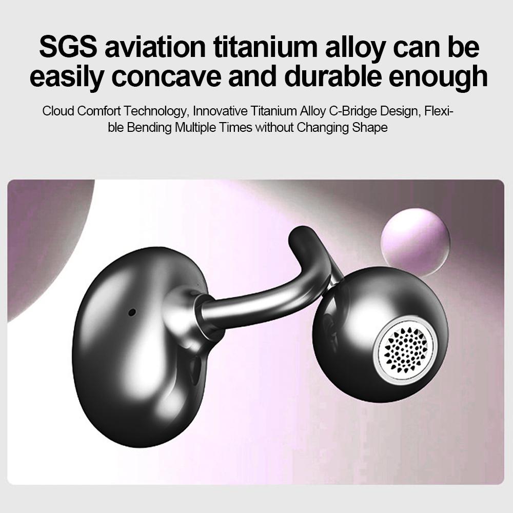 Wireless Bluetooth 5.4 Earphones Ear Clip On Headphones Waterproof Sport Headsets Noise Reduction HiFi Stereo Earbuds for Smart Phones