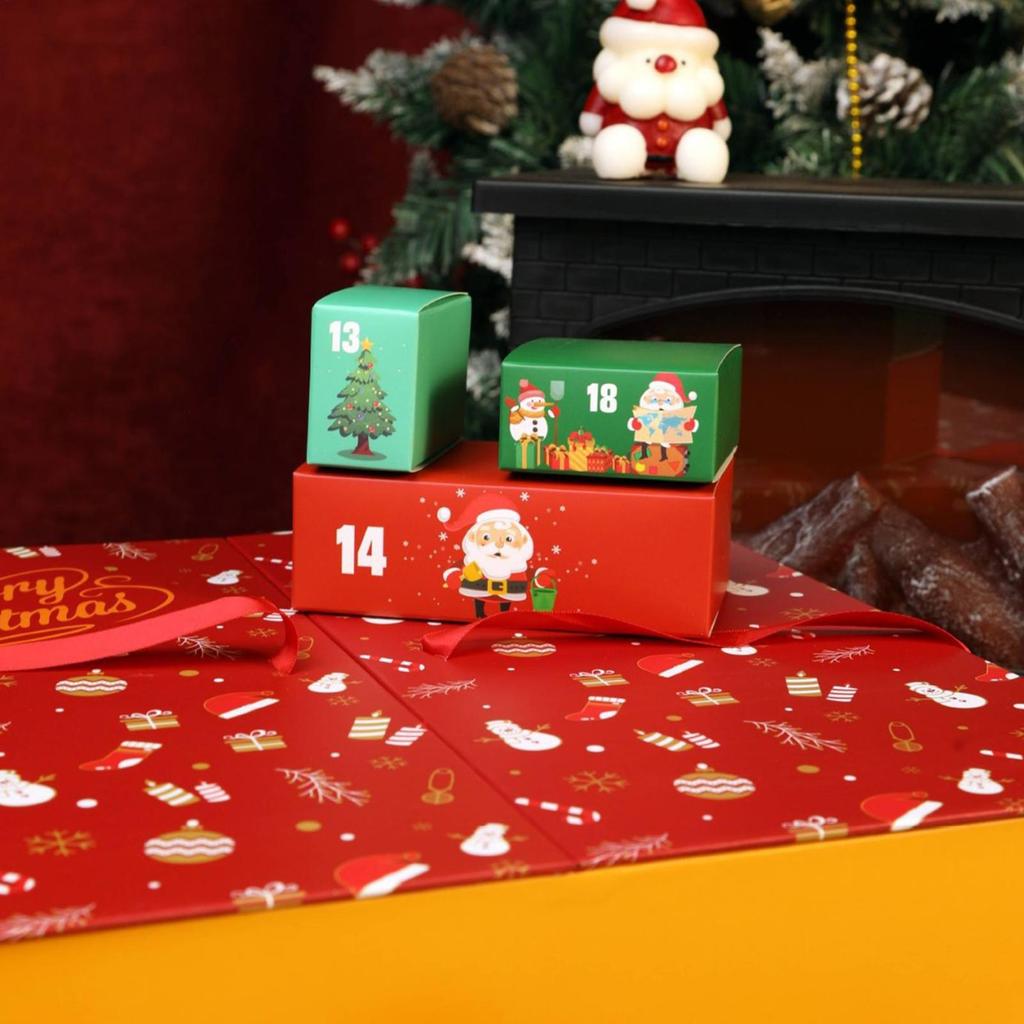 Blank Cardboard Advent Calendar Boxes - 24 Days Foldable DIY Christmas Countdown Calendar for Kids to Fill with Candy, Toys