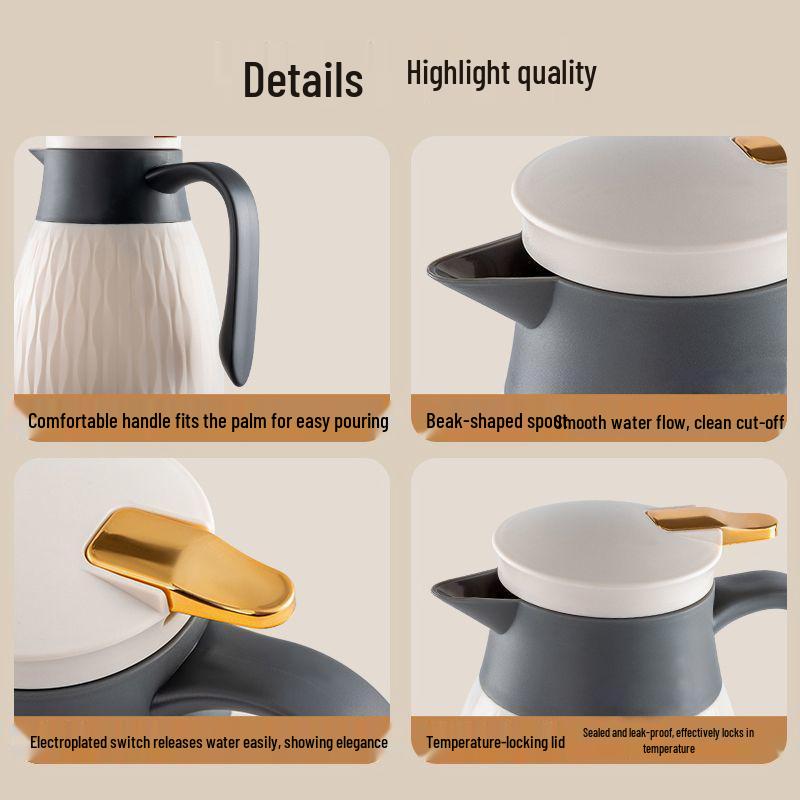 Large Capacity Insulated Thermos with Glass Liner – Ideal for Home and Dorm Use