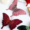 Velvet Butterfly Christmas Decor Flocking Glitter Butterfly Accessories  New Year Gifts