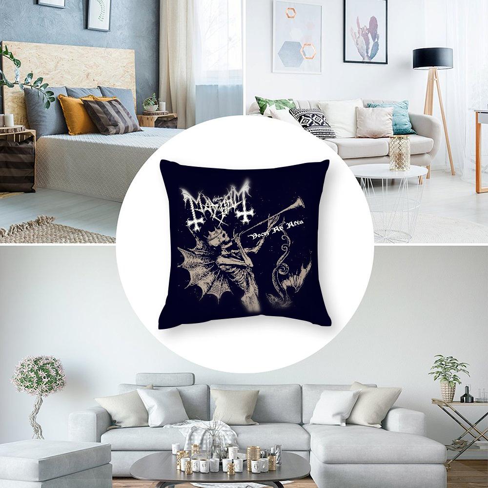 Band M-Mayhem Pillow Case 3D Print Polyester Fiber 40*40 cm Home Sofa Throw Pillow Cover Decoration Festival Gift
