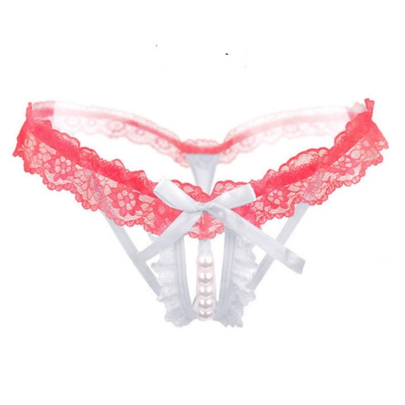 Lady Pierced Sexy Panties Temptation Lace Translucent T Underwear
