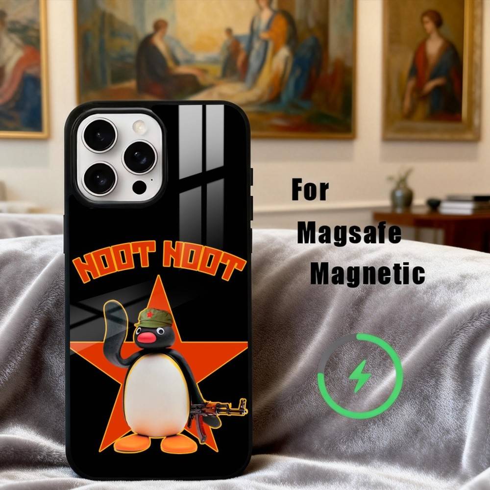 Cute P-Pingu-ES Penguin Phone Case For iPhone17,16,15,14,13,12,11 Plus,Pro Max Magnetic For Magsafe Wireless Charging