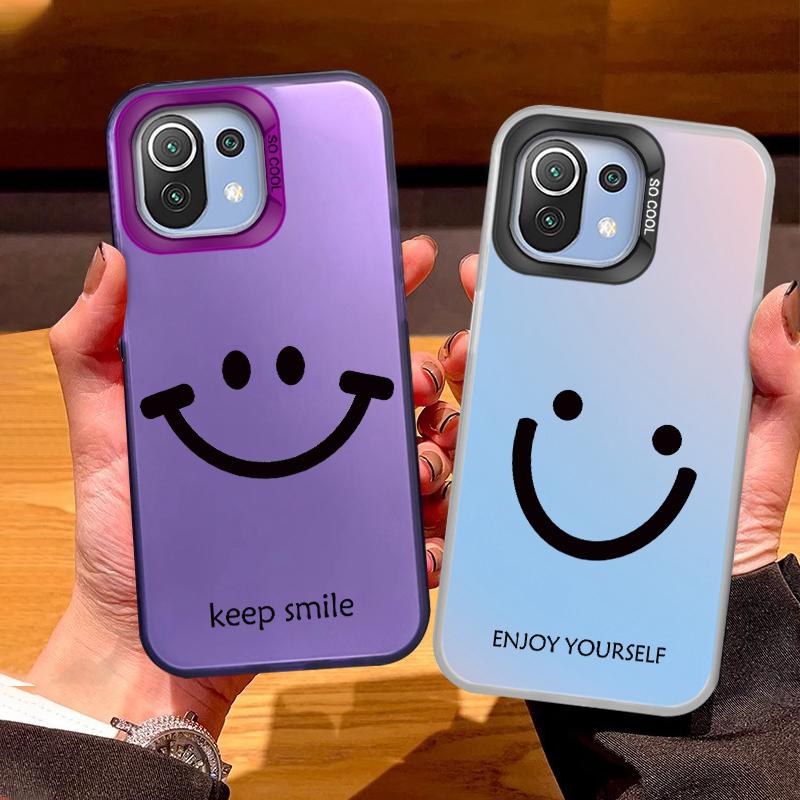Smiling Face Case For Xiaomi Mi 11 Lite 5G NE 13T PRO 14T Redmi A5 A1 A2 9A Poco C71 Shockproof Hard Back Cover Line Art Sketch