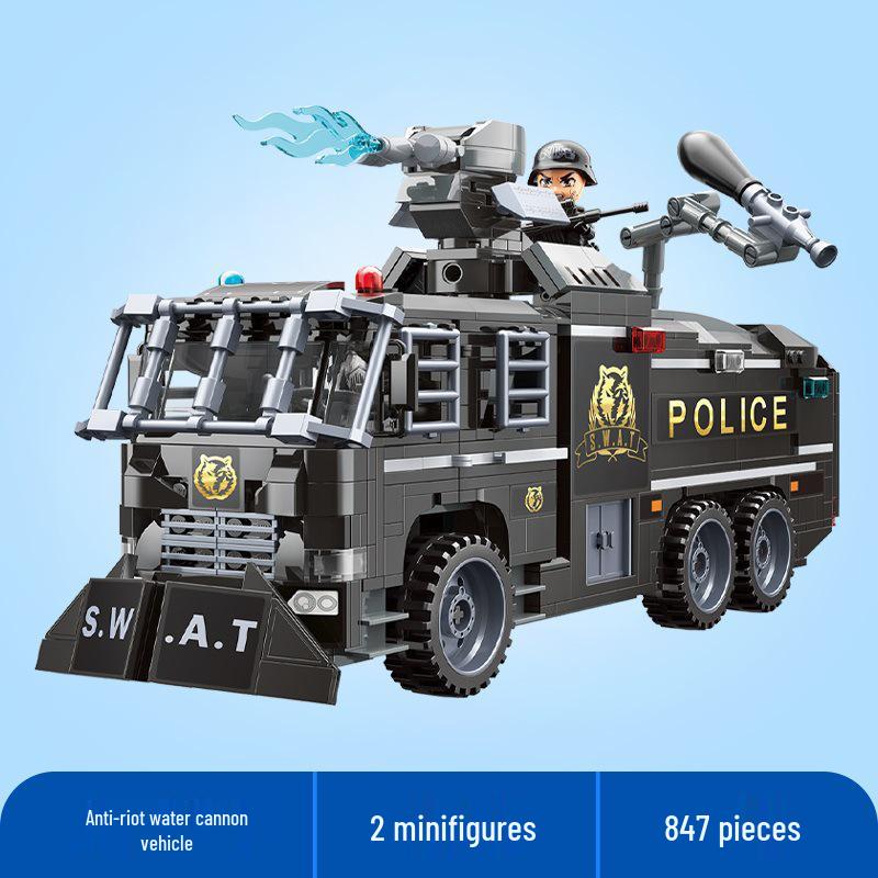 Qimeng 11011 SWAT Car & Motorcycle Building Blocks Toy Set
