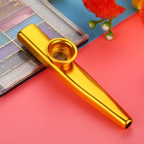 Aluminum Kazoo for Music Lovers, Humming and Solo Playing, Perfect for Bands and Party Accompaniment (Gold)