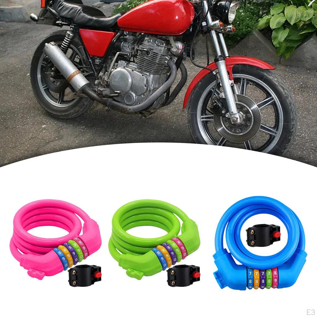 Bicycle Locks Anti-theft Chain 5 Digit Code Solid Utility Space-saving Padlock Bike Protection for