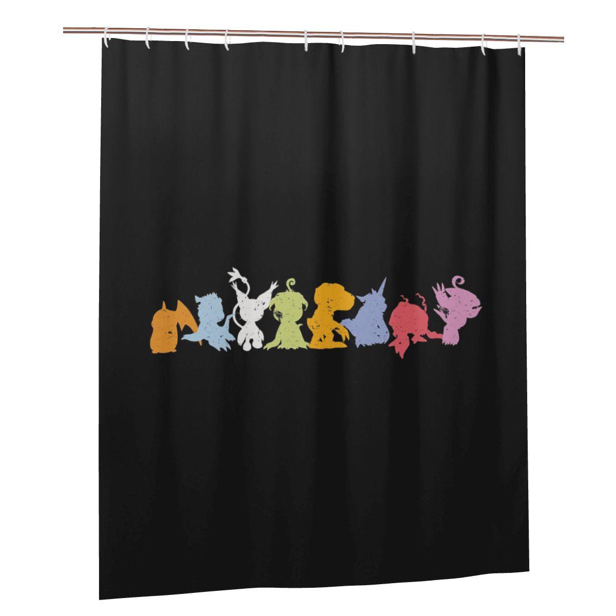 

Rookies Lineup Digimon Agumon Matt Gabumon Sora Anime Shower Curtain Bathroom Polyester Waterproof Bath Curtains With Hooks W60H190(CM)-1 Pcs