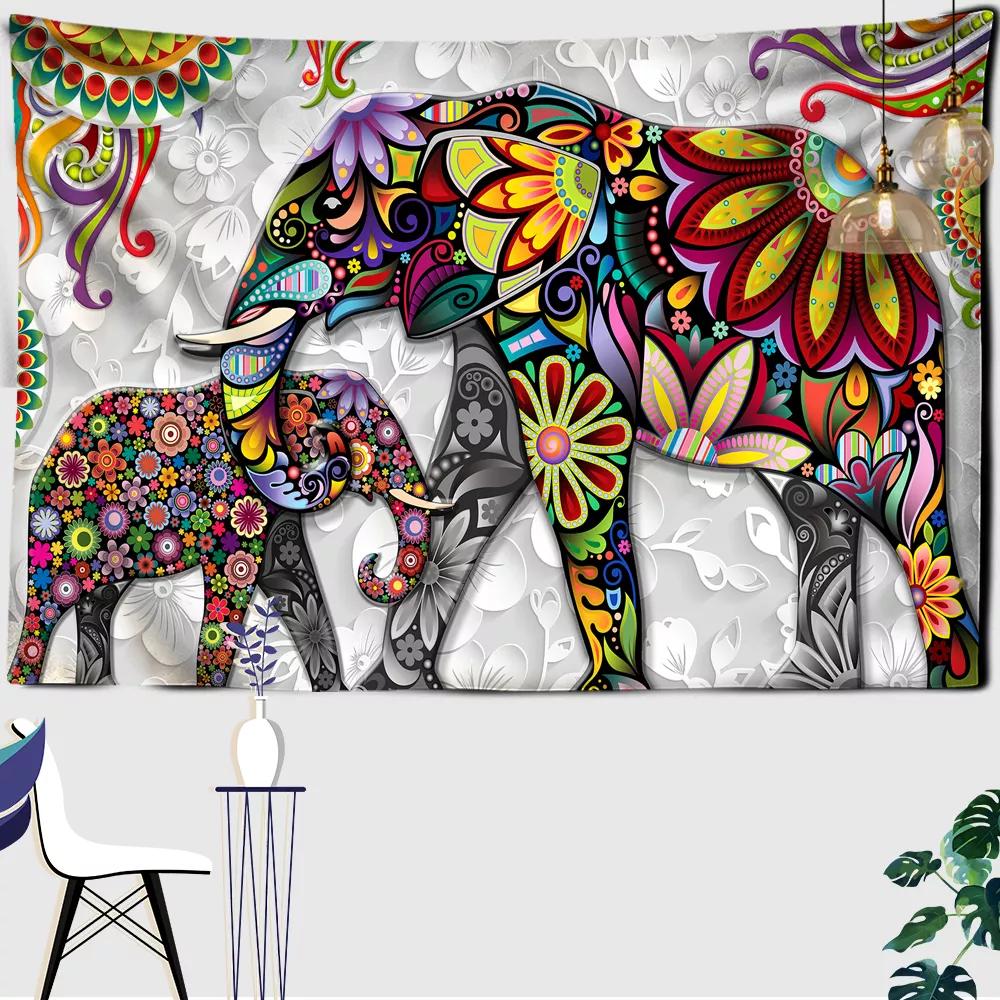 Bohemian 3D Mural Elephant Tapestry Wall Hanging Decora Bedroom Background Cloth Printing Home Decoration Room Tapestry