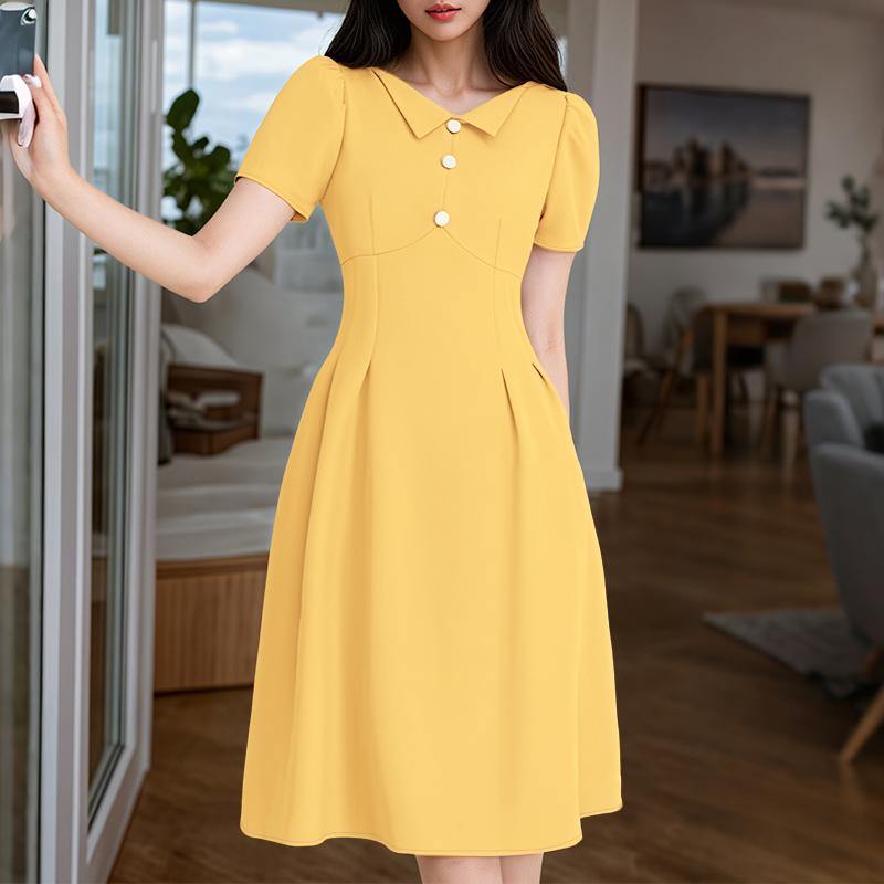 

ZANZEA Женское повседневное элегантное платье с V-образным вырезом, коротким рукавом, летнее 4XL жёлтый