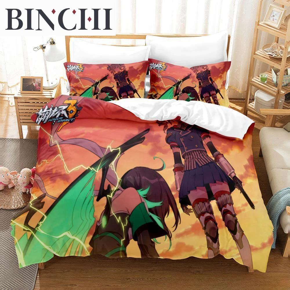 Game Honkai Impact 3 Bedding Set Single Twin Full Queen King Size Bed Set Adult Boy Bedroom Duvet cover Sets Anime Bed Sheet Set