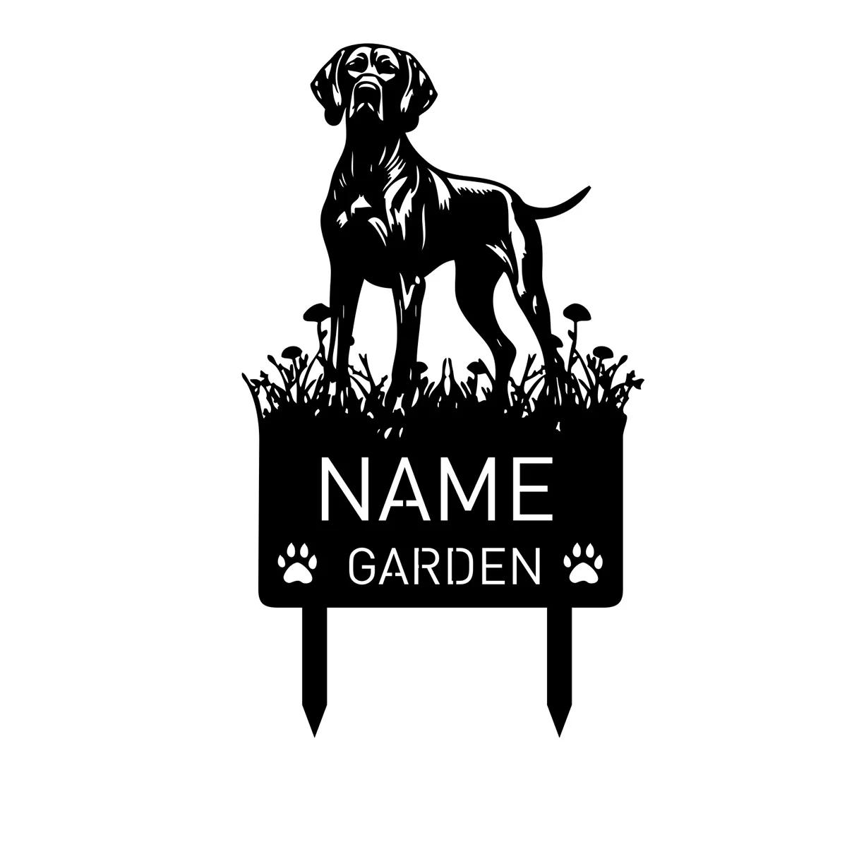 

Personalized Vizsla Dog Metal Memorial Garden Stake Pet Grave Marker Sign Remembrance Decor Birthday Gift чёрный