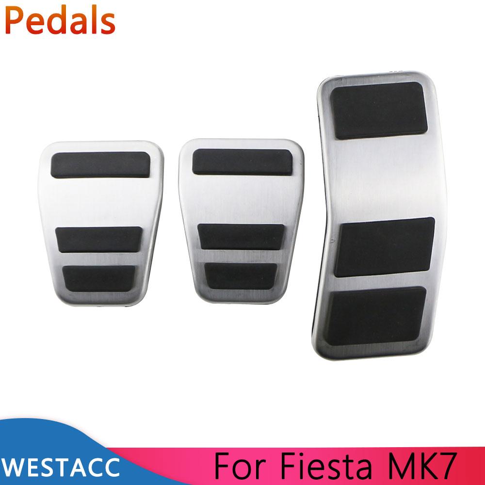 Edelstahl-Autopedale für Ford Fiesta Mk7 2007 2008 2009 2010 2011 2012 Gas-Kraftstoff-Bremskupplungspedal-Abdeckungspad