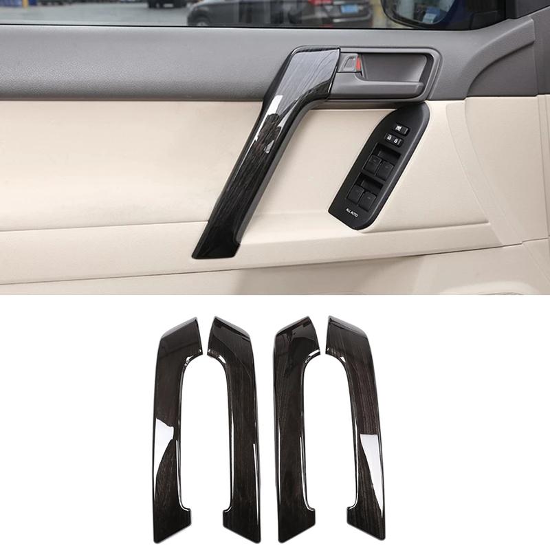 DT08 4PCS Car Interior Door Handle Trim for Toyota Land Cruiser Prado FJ150 150 2010-2018 Accessories Black Wood