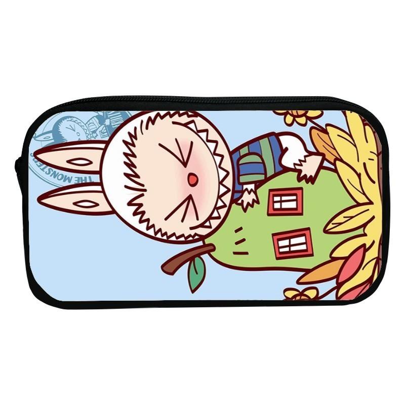 Sött tecknad kanin pennskrin för barn Hållbart polyester-pennfodral