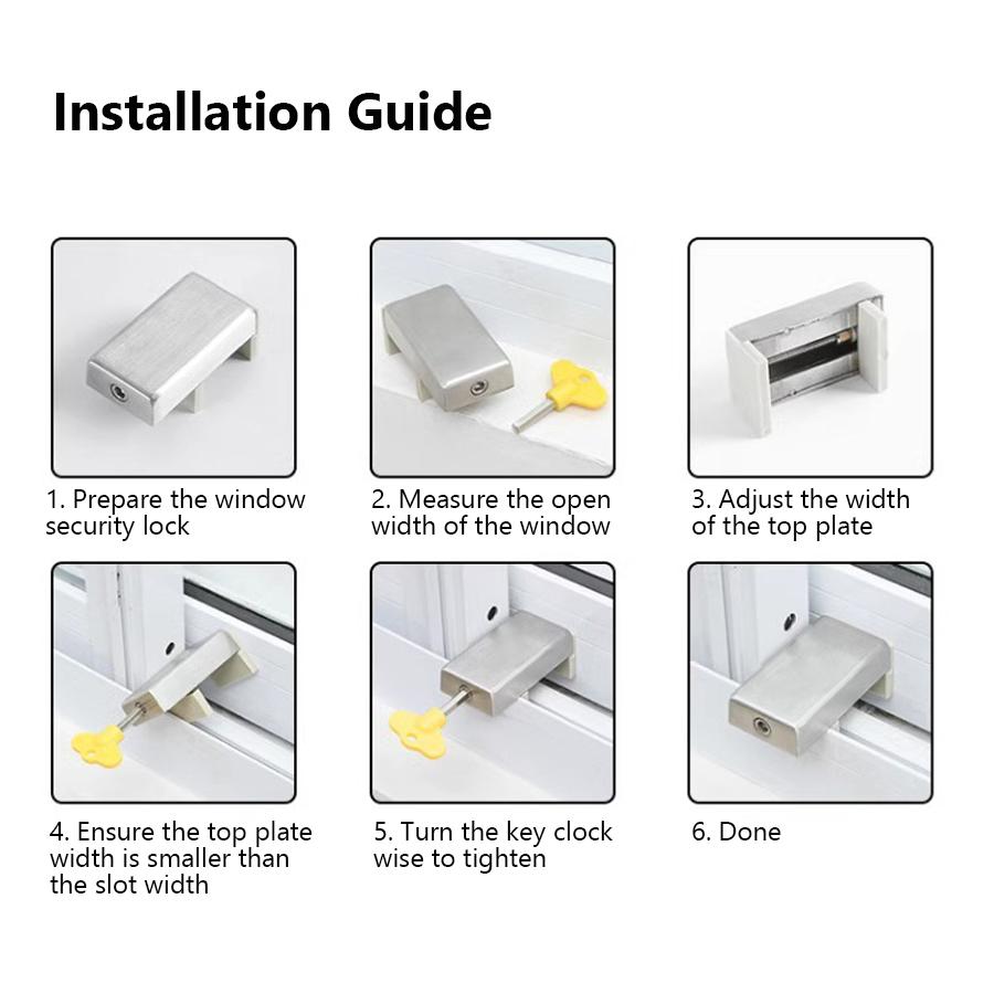 Sliding Window Lock Latch, Door Window Limiter, Child Safety Lock for Casement Patio Doors, Household Anti-Theft Window Stopper