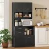 Mobile da cucina, Credenza con cassetto, Ante con chiusura ammortizzata, 80 x 35 x 180 cm, Nero