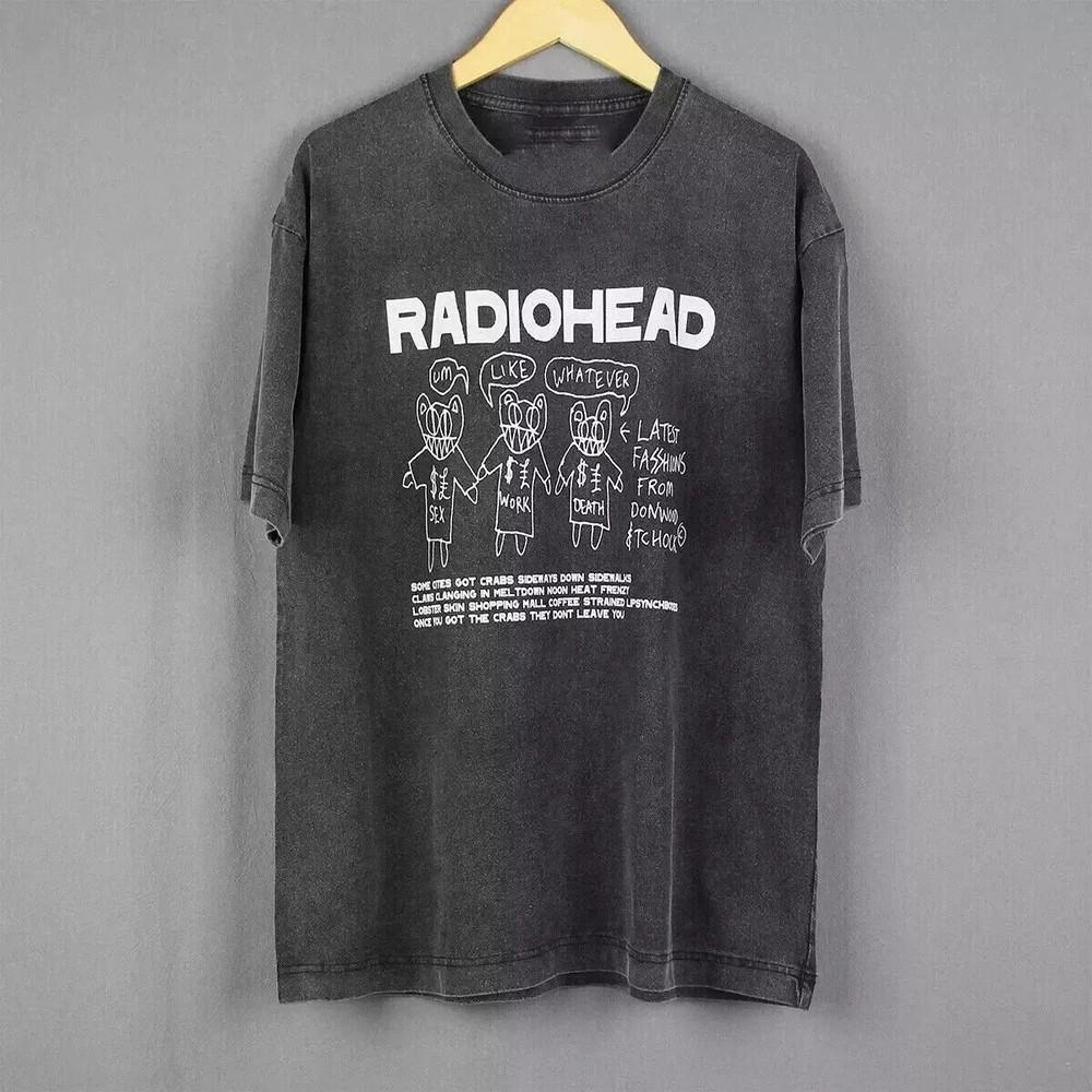 Футболка Radiohead Базовая Графическая Ретро Унисекс Мужская Женская S-5XL Унисекс Футболка XL