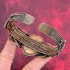 Shungite rough cuff bracelet copper wire wrapped adjustable bangle flower gemstone bangle handmade copper jewelry wire wrap jewelry for gift