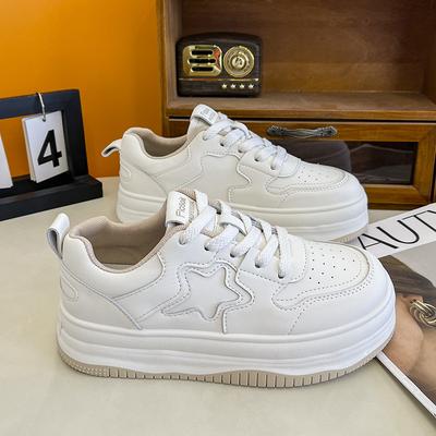 Thick-soled Retro Star Sneakers Women's  New Casual Sports Shoes Breathable White Shoes