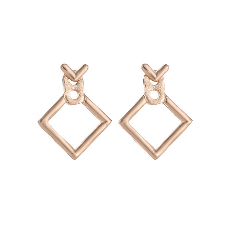 Cross-Border Fashion Jewelry: Creative Metal Hollow Triangle Diamond Earrings
