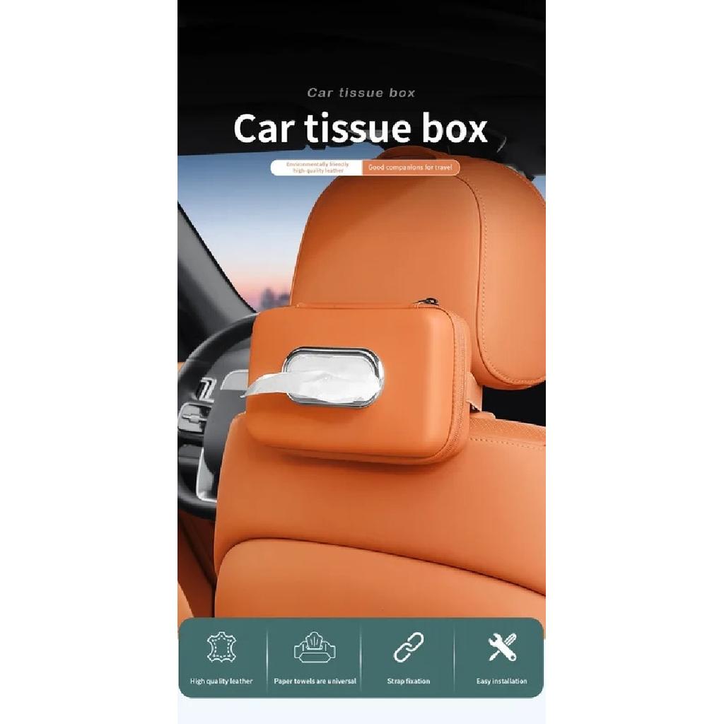 Car mounted tissue box drawer box creative car armrest box backrest hanging multifunctional sun visor four-color tissue bag