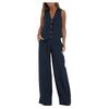 Casual Vest Solid Color Long Pants Set Casual Vest Solid Trousers Set