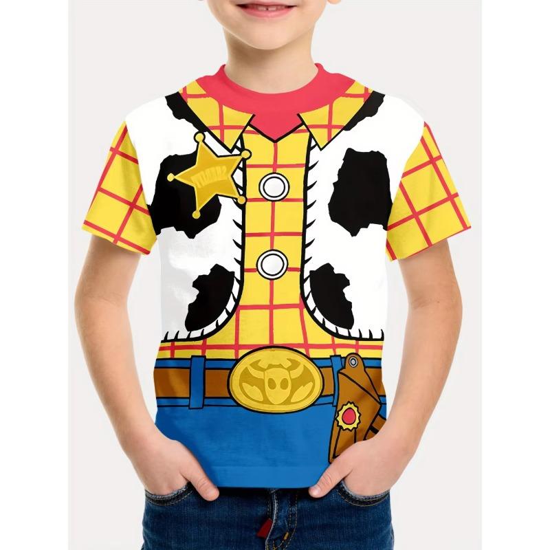 Kinder 3D-Druck Rundhals-T-Shirt Mode Vielseitig Trend Atmungsaktiv Lässig