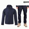 Alpha Green Tactical Sharkskin Waterproof Ski Suit: Camouflage Soft Shell Pants & Warm Fleece Set