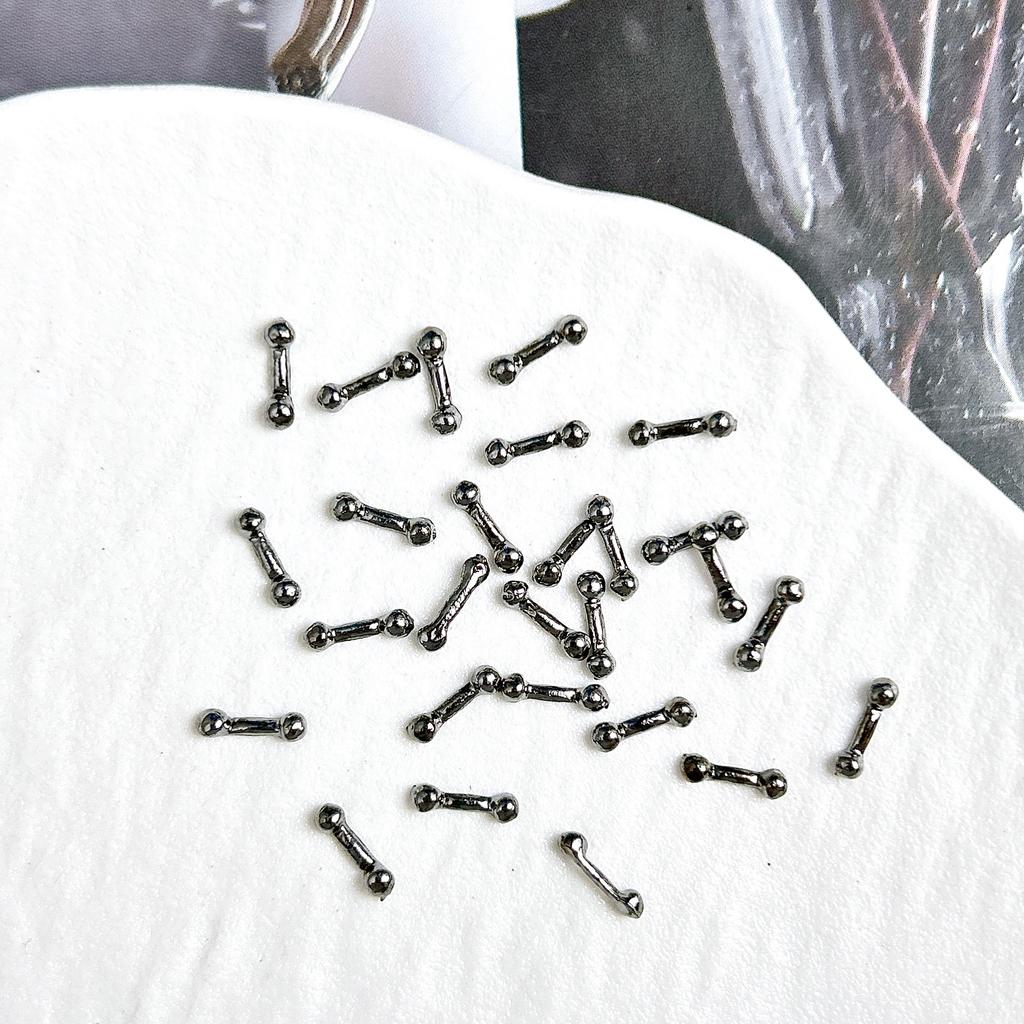 Legierung Gebogener Stab Augenbrauenstecker Außengewinde Doppelseitig Vergoldet Spitzkegel Punk Style Nagelkunst Zubehör DIY Nagel Süß Cool Dekoration DIY