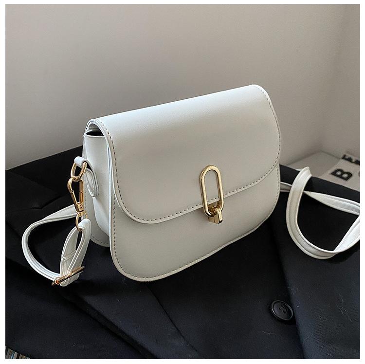 

Foreign style women s bag simple ins Korean version of personalized fashion small bag Internet celebrity retro messenger women s bag lock bag women білий