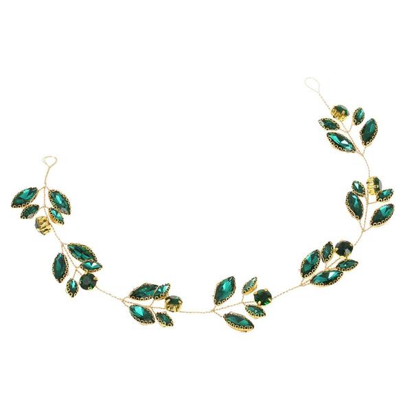 

Изумрудная повязка для волос маркизы с кристаллами ручной работы, винтажная свадебная тиара для волос, повязка на голову, свадебные аксессуары для волос