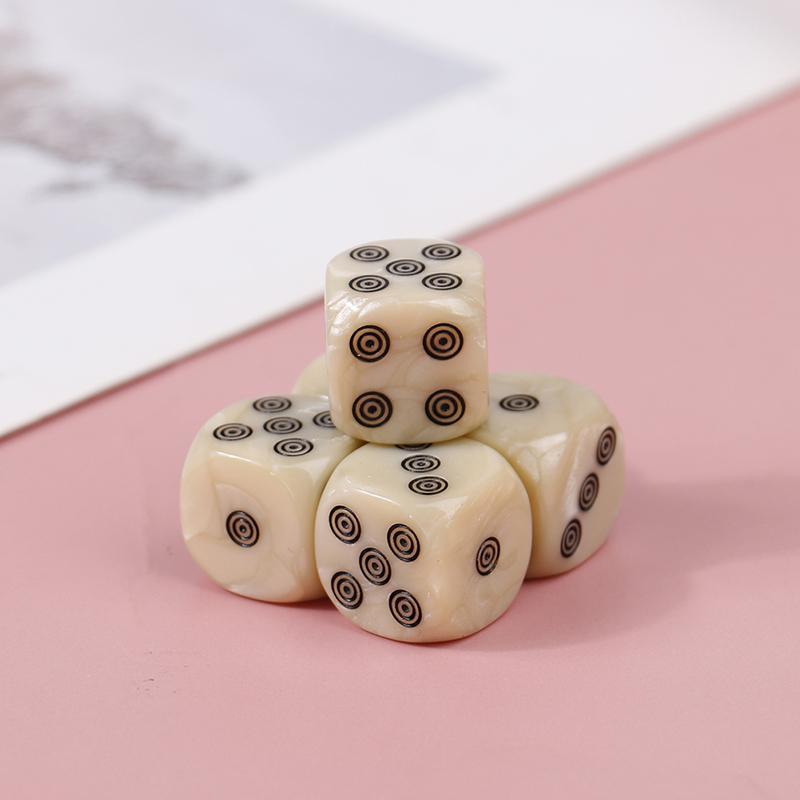 10Pcs 16Mm Acrylic Ivory Dice D6 Dice For Board Game Round Entertainment Party
