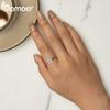 BAMOER 925 Sterling Silver Simple Star Finger Ring Cubic Zirconia for Women Eternity Band Original Design Fine Jewelry