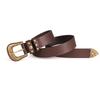 New Women's Retro Carved Western Buckle Double Ring Belt Fashionable and Versatile European and American Women's Belt