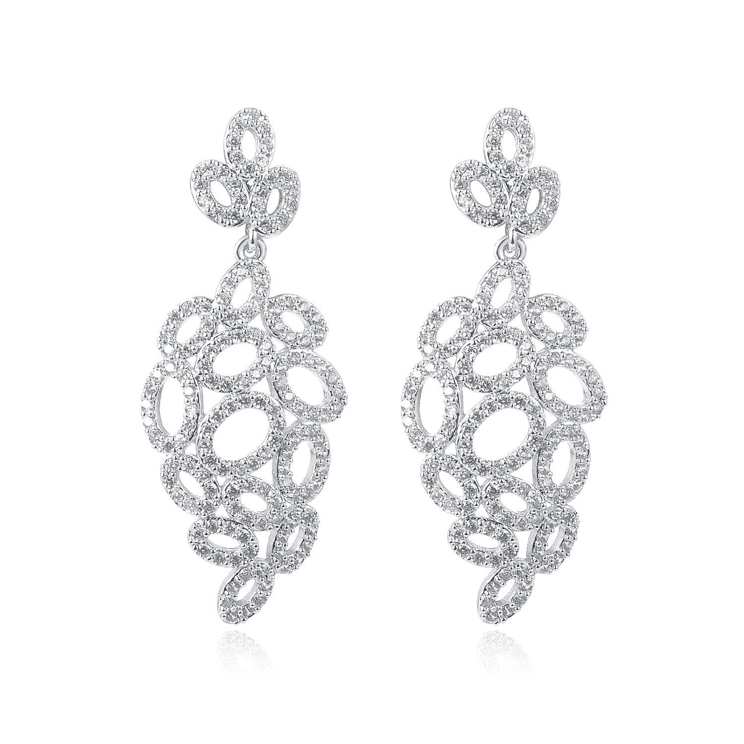 

Овальные инкрустированные камнем блестящие полые простые атмосферные серьги женские подвесные серьги подарок для матери 3.4*1.3CM