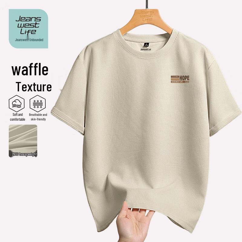 

JEANSWEST LIFE Youth Waffle Knit Round Neck T-Shirt M