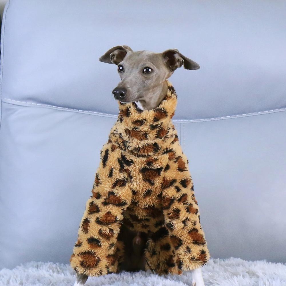 Leopard Pattern Fleece Coat, Cozy Winter Dog Jacket, Trendy Pet Fashion Wear,Thick Fleece Warm Jacket for Small Medium Breeds