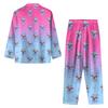Women's 2 Piece Printed Suit Long Sleeve Button Up Top Wide Leg Pants Suit Set Pajamas Home Casual Suit