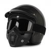 Super Lightweight Carbon Fiber Vintage Helmet 3/4 Jet Scooter Helmet Trend Glossy Black Open Face Motorcycle Helmets