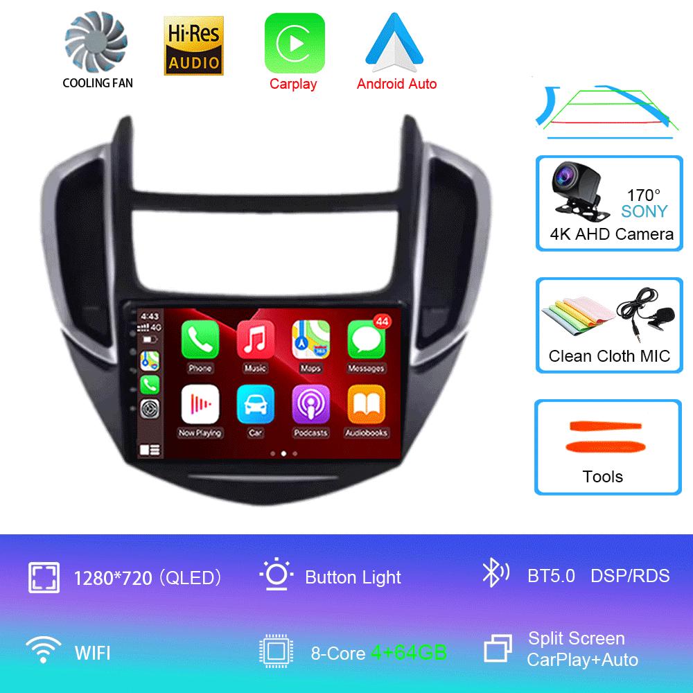 Car Radio Android 14 For Chevrolet TRAX 2014 2015 2016 Carplay Auto GPS Navigation WIFI+4G 2Din Head Unit BT Stereo Video Player