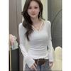 Women's Plus Size Velvet Lace Patchwork Long Sleeve Top – Slimming, Warm, and Loose Fit for Autumn/Winter.