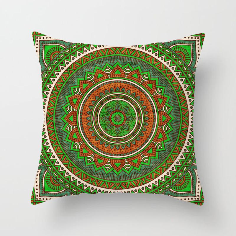 Mandala Pattern Throw Pillow Cover With Short Plush Print For Living Room Sofa Decoration Cushion Cover Pillow Covers Decorative
