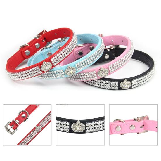 Yousheng Pet Necklace Fashionable Neck?Circumference Adjustable Pet Supplies Rhinestone Embedded Dog Cat Choker Collar for Christmas
